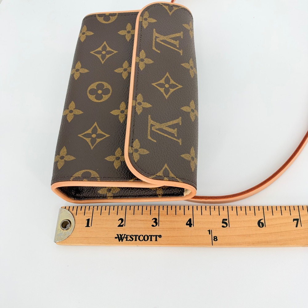 Louis Vuitton Florentine Belt Bag Brown S Monogram Travel Luxury Waist 25-30" - Picture 10 of 16